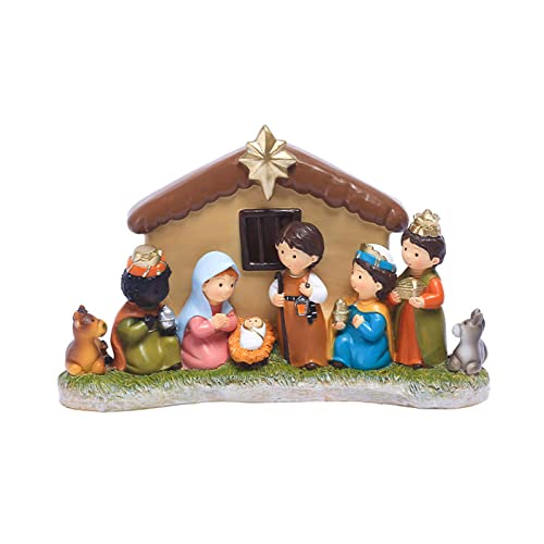 Weihnachtsdorfhaus Mit LED LOLLY Desktop Orament Einfaches Cottage Weihnachtsfeiertagendekoration Harzhandwerk Kunsthandwerk von JUNNASALIKER