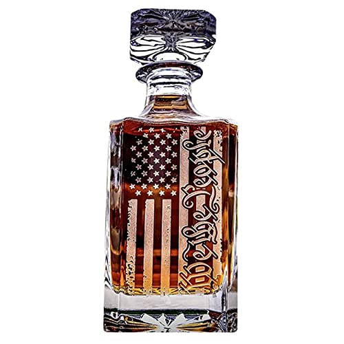 Whisky Dekanter Neuheit Gravaved Design Crystal Glass Blei Frei Home Whisky Dekanter Set Old Fashioned Wine Decanters von JUNNASALIKER