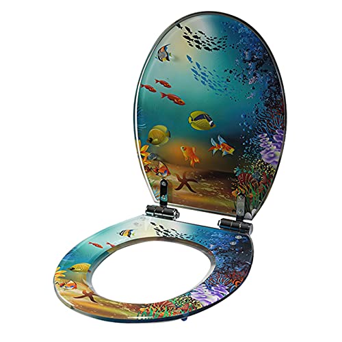 Toilettendeckel, WC-Sitze Oval Quick Release Mit Absenkautomatik,Umweltfreundlicher Harz-toilettensitz mit Rostfreien Verstellbaren Scharnieren,Mehrfarbig Optional The Underwater World Toilettendeckel, WC-Sitze Oval Quick Release Mit Absenkautomatik,Umweltfreundlicher Harz-toilettensitz mit Rostfreien Verstellbaren Scharnieren,Mehrfarbig Optional The Underwater World von JUNNIU