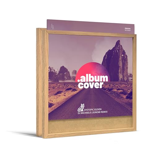 JUNOMI® 2 x Schallplatten Rahmen Eiche | für LP Cover 30,4 – 31,3 cm | Vinyl Rahmen | Deko, Bilderrahmen, Wandrahmen von JUNOMI