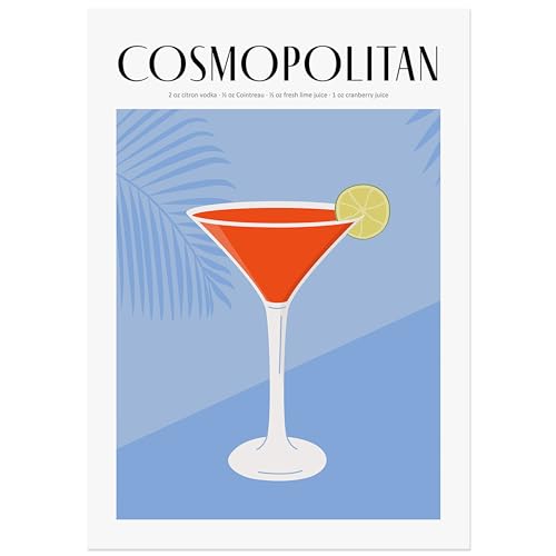 JUNOMI® Cosmopolitan Poster DIN A3, Cocktail, Longdrink, Bar, Getränke, Cocktail Set | ohne Rahmen von JUNOMI