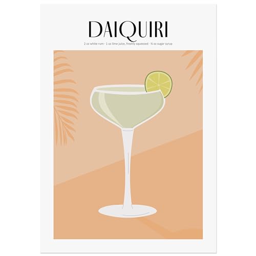 JUNOMI® Daiquiri Poster 50x70 cm, Cocktail, Longdrink, Bar, Getränke, Cocktail Set | Ohne Rahmen von JUNOMI