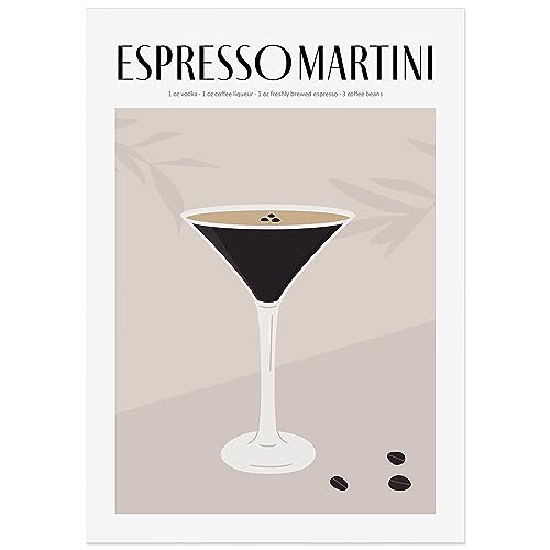 JUNOMI® Espresso Martini Poster DIN A2, Cocktail, Longdrink, Bar, Getränke, Cocktail Set | ohne Rahmen von JUNOMI