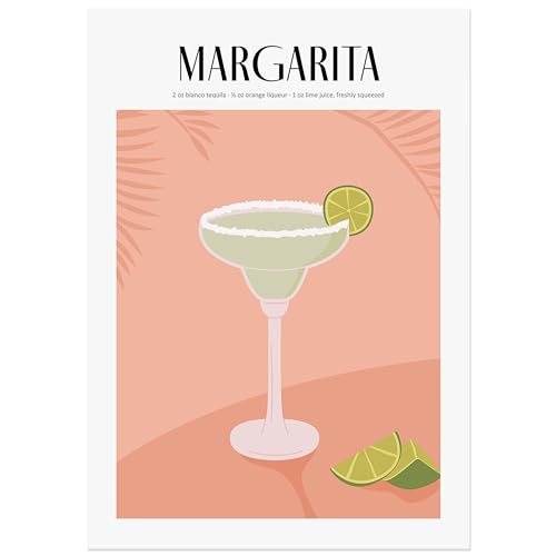 JUNOMI® Margarita Poster 50x70 cm, Cocktail, Longdrink, Bar, Getränke, Cocktail Set | Ohne Rahmen von JUNOMI