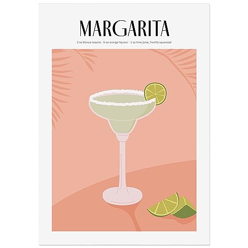 JUNOMI® Margarita Poster DIN A2, Cocktail, Longdrink, Bar, Getränke, Cocktail Set | ohne Rahmen von JUNOMI
