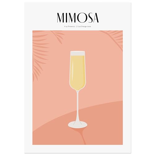 JUNOMI® Mimosa Poster DIN A2, Cocktail, Longdrink, Bar, Getränke, Cocktail Set | ohne Rahmen von JUNOMI