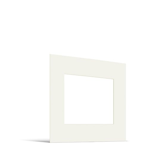 JUNOMI® Passepartout 30x30 cm Außenmaß – für Bildformat 20x20 cm – 1,5 mm Dicke – Farbe Cremeweiß von JUNOMI