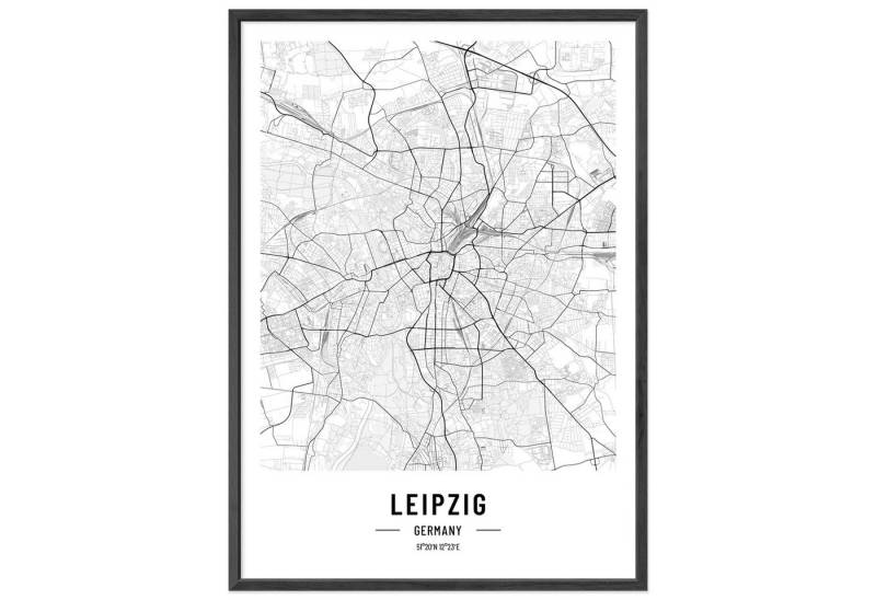 JUNOMI Poster Leipzig Stadtposter, elegantes Wohnzimmer Bild JUNOMI Poster Leipzig Stadtposter, elegantes Wohnzimmer Bild von JUNOMI