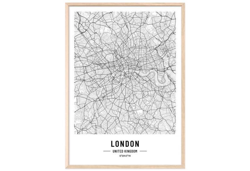 JUNOMI Poster London Stadtposter, elegantes Wohnzimmer Bild von JUNOMI
