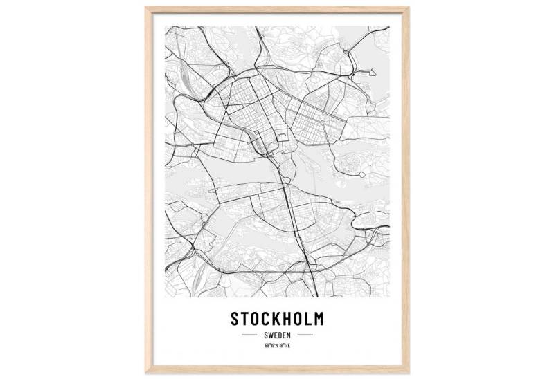 JUNOMI Poster Stockholm Stadtposter, elegantes Wohnzimmer Bild JUNOMI Poster Stockholm Stadtposter, elegantes Wohnzimmer Bild von JUNOMI