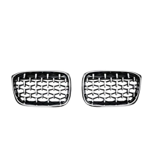 JUNOOS Für B&MW X3 G01 G08 X4 G02 2018 2019 2020 2021 Stoßfänger-Grill Mit Diamant-Verzierung Rennsport-Kühlergrill Meteor-Styling Frontgrill Nierengrill(All Sliver) von JUNOOS