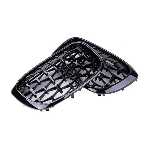 JUNOOS Für B&MW X3 G01 G08 X4 G02 2018 2019 2020 2021 Stoßfänger-Grill Mit Diamant-Verzierung Rennsport-Kühlergrill Meteor-Styling Frontgrill Nierengrill(Titanium Black) von JUNOOS