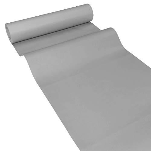 JUNOPAX 50m x 0,40m Papier Tischläufer Stahl-grau von JUNOPAX