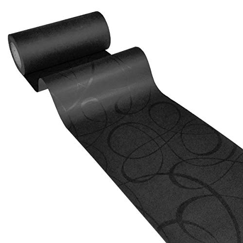JUNOPAX Papier-Tischläufer 50m x 0,20m Loop schwarz, nass- und wischfest von JUNOPAX