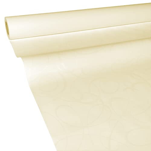 JUNOPAX 50m x 0,75m Papiertischdecke Loop Creme von JUNOPAX