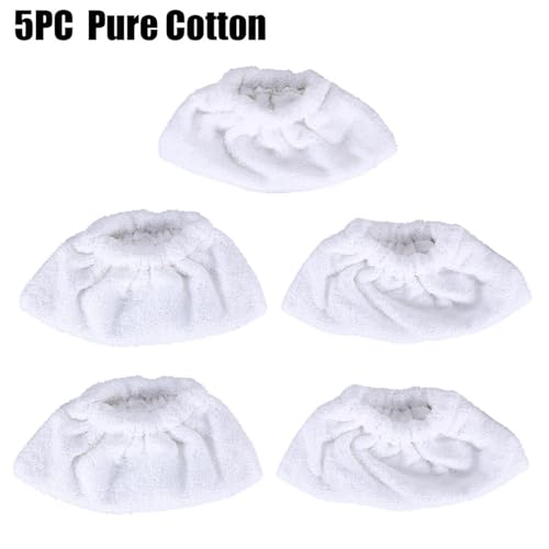 JUNPIY 5 x SC2 SC3 SC4 SC5 Dampfreiniger Frottee-Handwerkzeug-Reinigungspads Staubsauger-Wischmopps Haushaltsreinigung 22 cm 10 Dampfreiniger-Zubehör(5PC Pure Cotton) von JUNPIY