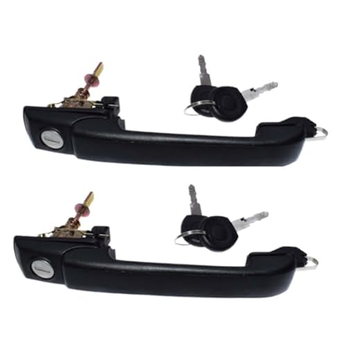 JUNPIY Auto-Außentürgriff mit Schlüsseln vorn/hinten/links/rechts, for Golf, for Vento, 1H0837207B 1H0837207C 1H4839205 1H0837207(BLACK Front Pair) von JUNPIY