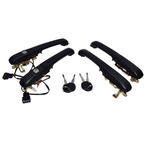 JUNPIY Auto-Außentürgriffe schwarz mit Schlüsseln, for Passat, B4 3A0839205A 3A0839206A 3A0837207C 3A0837208C 1994 1995 1996 1997(BLACK A Set 4 Pcs) von JUNPIY