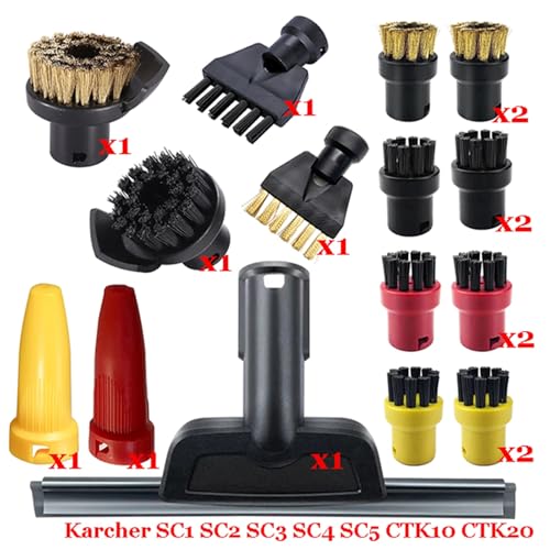 JUNPIY Dampf Staubsauger Maschine for SC1 SC2 SC3 SC4 SC5 SC7 CTK10 CTK20 Teile Pinsel Kopf Leistungsstarke Düse Zubehör Dampfreiniger-Zubehör(Set-19) von JUNPIY