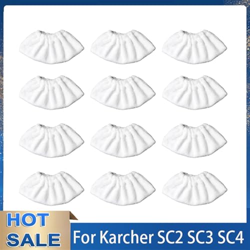 JUNPIY Ersatz-Moppköpfe, Tuch for Easyfix SC2 SC3 SC4 SC5 Lappen, Mikrofaser-Moppbezug, Dampfreiniger-Zubehör, Ersatzteile Dampfreiniger-Zubehör(12pcs) von JUNPIY