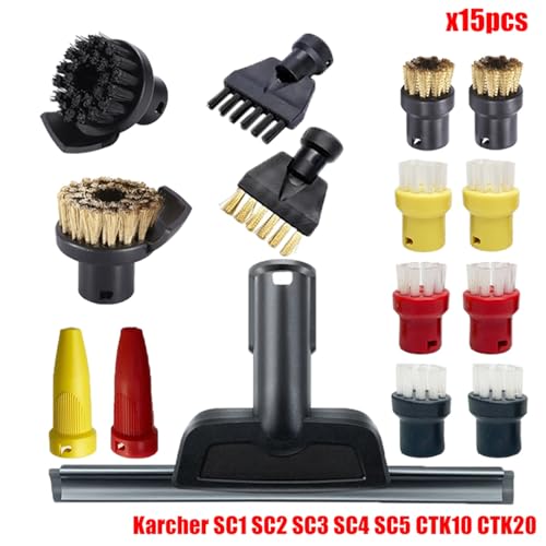 JUNPIY Zubehör Nylon Düsenbürste for SC1 SC2 SC3 SC4 SC5 SC7 CTK10 CTK20 Handdampfstaubsauger Teile Ersatz Dampfreiniger-Zubehör(Set14) von JUNPIY