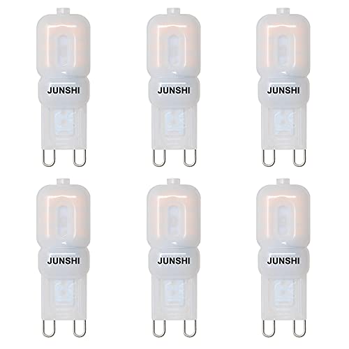 JUNSHI G9 LED Glühbirne, 2,5 W bis 20 W, 3000K Warmweiß, 210 Lumen,AC220-240V,6 Stück von JUNSHI
