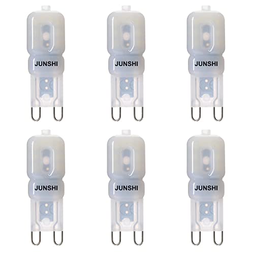 JUNSHI G9 LED Glühbirne, 2,5 W bis 20 W, 6500K Kaltweiß, 220 Lumen,AC220-240V,6 Stück von JUNSHI