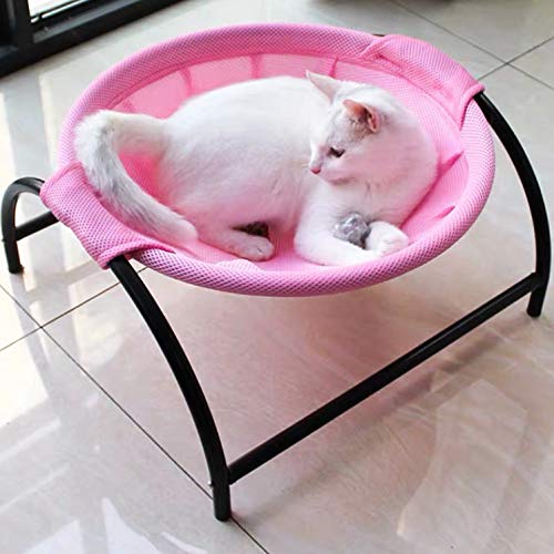 JUNSPOW Katzenbett Waschbar Weich Hundebett, Abnehmbar Katzenzubehör katzenkorb Katzennest Katzenkissen Katzen Hängematte Fenster Bett Sofa für Katze und Kleine Hund - Rosa von JUNSPOW