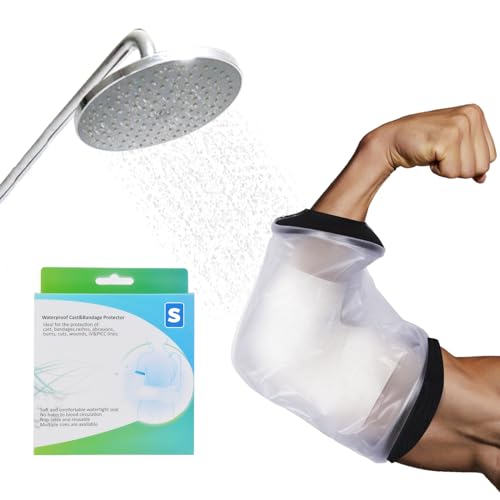 JUNUNDJING Gipsschutz Wasserdicht Arm, Duschhandschuh, Erwachsene Verbandschutz Wasserdicht Duschschutz Arm Gips Duschhülle für Bad & Dusche, Größe S, Geeignet für Erwachsene mit normalem Armumfang von JUNUNDJING