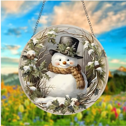 JUNWALL Schneemann Acryl Fensterbehang, Winter Weihnachten gebeiztes Acryl Fenster Dekor Hängende Ornamente Indoor Outdoor Garten gebeizte Kunst Panel Geschenk für Frauen Weihnachten Thanksgiving JUNWALL Schneemann Acryl Fensterbehang, Winter Weihnachten gebeiztes Acryl Fenster Dekor Hängende Ornamente Indoor Outdoor Garten gebeizte Kunst Panel Geschenk für Frauen Weihnachten Thanksgiving von JUNWALL
