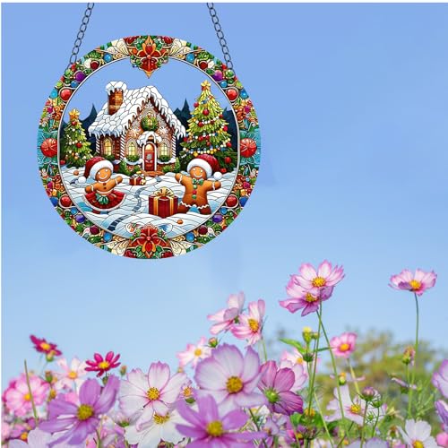 JUNWALL Weihnachtshaus Kinder Acryl Fensterbehang, Lebkuchen gebeiztes Acryl Fenster Dekor Hängende Ornamente Indoor Outdoor Garten Gebeizte Kunst Panel Geschenk für Frauen Weihnachten Thanksgiving JUNWALL Weihnachtshaus Kinder Acryl Fensterbehang, Lebkuchen gebeiztes Acryl Fenster Dekor Hängende Ornamente Indoor Outdoor Garten Gebeizte Kunst Panel Geschenk für Frauen Weihnachten Thanksgiving von JUNWALL