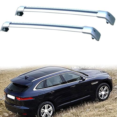 2 Stück Aluminium Dachträger Relingträger für Jaguar F-PACE (X761) 2015-2020,Dachgepäckträger-Alu Relingträger,für Fahrradträger,Dachboxen Oder Als Skihalter,B von JUNYEW