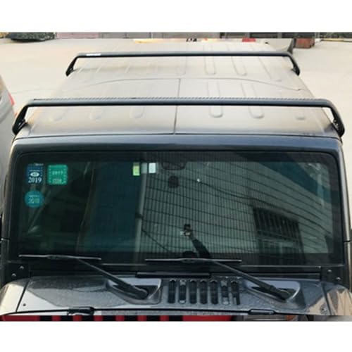 Dachgepäckträger Dachträger für Jeep Wrangler JL JK 2007 2008 2009 2010 2011 2012-2023 -Aluminium (2 Stücke) Integrierte Dachreling Tragkraft 75 Kg Vormontiert Inklusive Schloss von JUNYEW