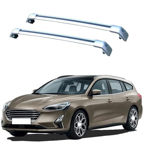 JUNYEW 2 Stück Aluminium Dachträger Relingträger für Ford Focus Estate 2018-2021,Dachgepäckträger-Alu Relingträger,für Fahrradträger,Dachboxen Oder Als Skihalter,B von JUNYEW