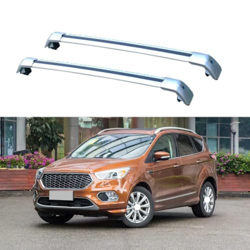 JUNYEW 2 Stück Aluminium Dachträger Relingträger für Ford Kuga II (DM2) Escape 2019-2021,Dachgepäckträger-Alu Relingträger,für Fahrradträger,Dachboxen Oder Als Skihalter,B von JUNYEW