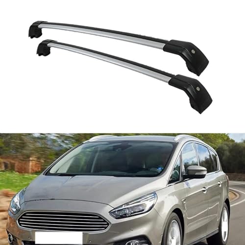 JUNYEW 2 Stück Aluminium Dachträger Relingträger für Ford S-MAX 2015-2020,Dachgepäckträger-Alu Relingträger,für Fahrradträger,Dachboxen Oder Als Skihalter,C von JUNYEW