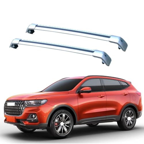 JUNYEW 2 Stück Aluminium Dachträger Relingträger für Haval H6 SUV 2021+,Dachgepäckträger-Alu Relingträger,für Fahrradträger,Dachboxen Oder Als Skihalter,B von JUNYEW