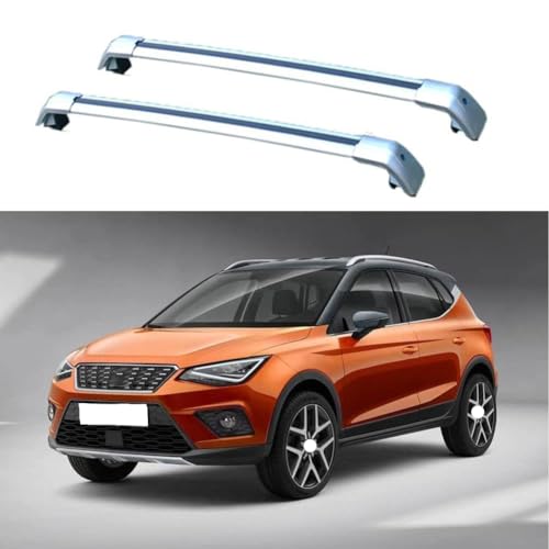 JUNYEW 2 Stück Aluminium Dachträger Relingträger für Seat Arona SUV 2017-2020,Dachgepäckträger-Alu Relingträger,für Fahrradträger,Dachboxen Oder Als Skihalter,B von JUNYEW