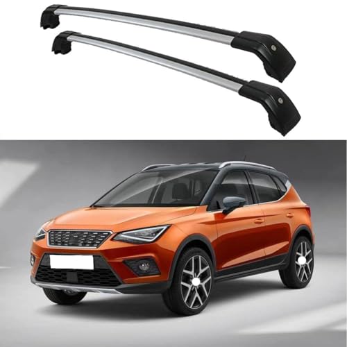 JUNYEW 2 Stück Aluminium Dachträger Relingträger für Seat Arona SUV 2017-2020,Dachgepäckträger-Alu Relingträger,für Fahrradträger,Dachboxen Oder Als Skihalter,C von JUNYEW