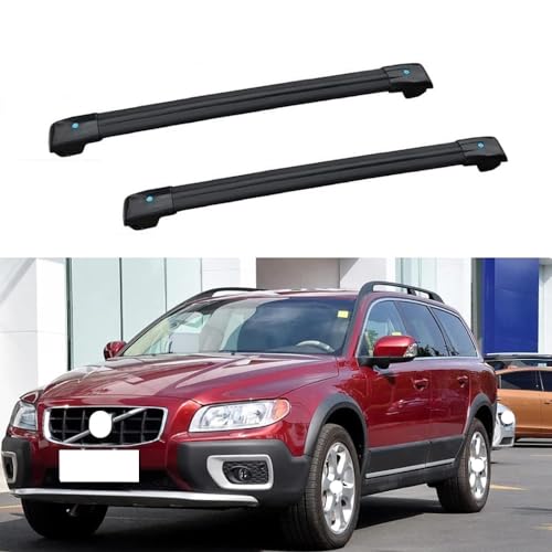 JUNYEW 2 Stück Aluminium Dachträger Relingträger für XC70 II (136) 2007-2022,Dachgepäckträger-Alu Relingträger,für Fahrradträger,Dachboxen Oder Als Skihalter,A von JUNYEW