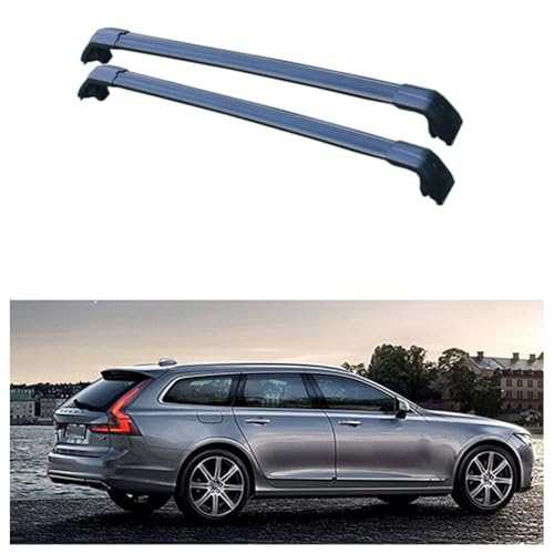 JUNYEW 2 Stücke Dachträger-Querstangen Dachgepäckträger für Volvo V90 2016-2022 Dachträger aus Aluminium für Dachboxen oder als Skihalter Tragkraft 220 kg Dachträger,B von JUNYEW