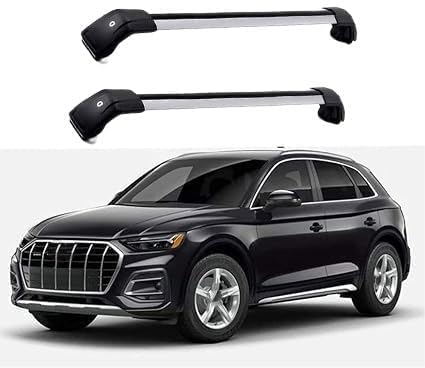 JUNYEW Dachgepäckträger Dachträger für Audi Q5/SQ5 FY SUV 2017 2018 2019 2020 2021-2024 -Aluminium (2 Stücke) Integrierte Dachreling Tragkraft 75 Kg Vormontiert Inklusive Schloss,Q von JUNYEW