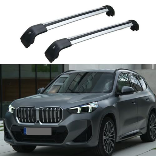 JUNYEW Dachgepäckträger Dachträger für BMW X1 U11 2022 2023 2024 -Aluminium (2 Stücke) Integrierte Dachreling Tragkraft 75 Kg Vormontiert Inklusive Schloss,Q von JUNYEW