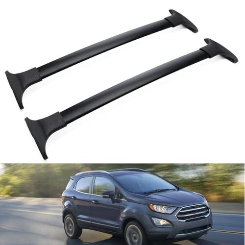 JUNYEW Dachgepäckträger Dachträger für Ford Ecosport 2013-2016 2018 2019 2017 2020 2021 2022 2023 -Aluminium (2 Stücke) Integrierte Dachreling Tragkraft 75 Kg Vormontiert Inklusive Schloss,B von JUNYEW