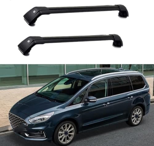 JUNYEW Dachgepäckträger Dachträger für Ford Galaxy 2015+ -Aluminium (2 Stücke) Integrierte Dachreling Tragkraft 75 Kg Vormontiert Inklusive Schloss,P von JUNYEW