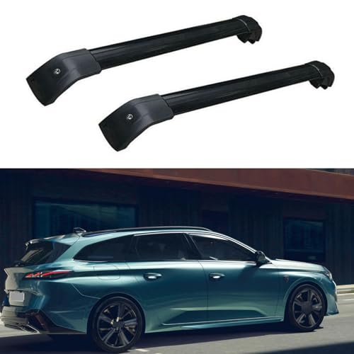 JUNYEW Dachgepäckträger Dachträger für Peugeot 308 SW 5 Dr 2022 2023 2024 -Aluminium (2 Stücke) Integrierte Dachreling Tragkraft 75 Kg Vormontiert Inklusive Schloss,P von JUNYEW