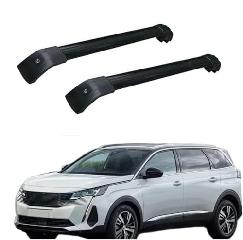 JUNYEW Dachgepäckträger Dachträger für Peugeot 5008 2018 2019 2020 2021-2024 -Aluminium (2 Stücke) Integrierte Dachreling Tragkraft 75 Kg Vormontiert Inklusive Schloss,P von JUNYEW