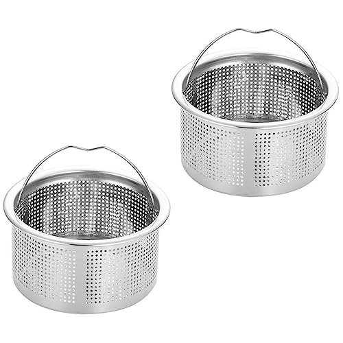 JUNYFFF 2 Stück Abflusssieb Edelstahl Rostfrei Mit Griff, Küche Sieb Für Spülbecken, Abflusssieb Dusche, Universal Abflusssieb Küchenspüle, Abfluss Sieb Sink Strainer Für Küche Dusche Waschbecken von JUNYFFF