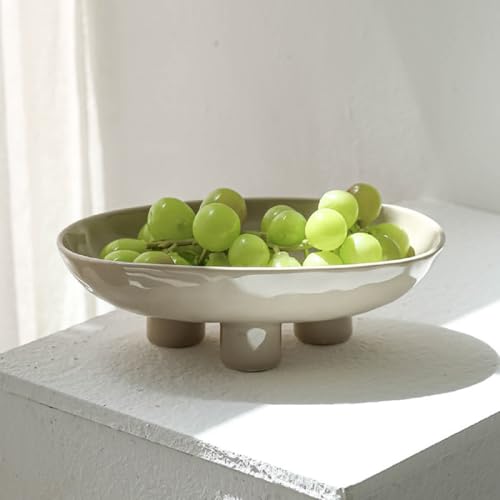 JUNYFFF Fruchtkuchen Stehen, Keramik-Obstkübel Küche Ablagekorb Arbeitsplatte Dekoschalen Obstschale Obstkorb Etagere Mit Basis Für Küchendekoration Gemüse Obst Snacks,Beige JUNYFFF Fruchtkuchen Stehen, Keramik-Obstkübel Küche Ablagekorb Arbeitsplatte Dekoschalen Obstschale Obstkorb Etagere Mit Basis Für Küchendekoration Gemüse Obst Snacks,Beige von JUNYFFF
