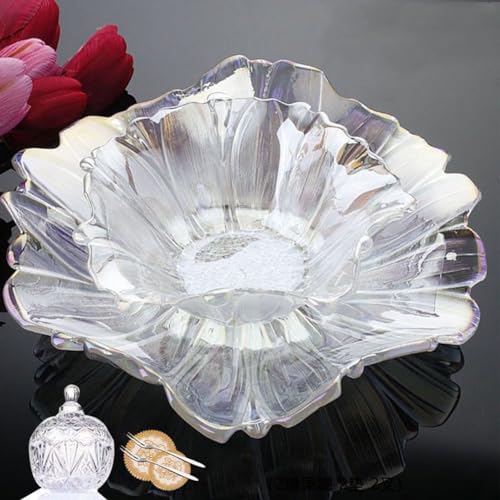 JUNYFFF Glas Obstschale Obstteller Modern Obstkorb Brotkorb Dekoschale Aufbewahrung Für Brot Obst Gemüse in Küche Wohnzimmer Esstisch Durchmesser 30/20Cm, 3Pcs,Weiß von JUNYFFF